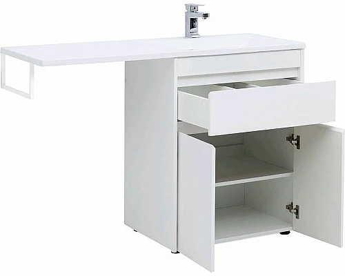 Приобрести Тумба с раковиной Aquanet Токио 130 R 239216 Белая в магазине сантехники Santeh-Crystal.ru