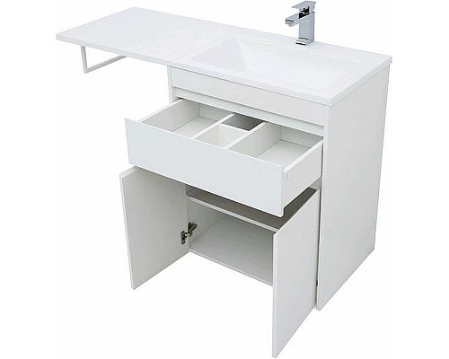 Приобрести Тумба с раковиной Aquanet Токио 130 R 239216 Белая в магазине сантехники Santeh-Crystal.ru
