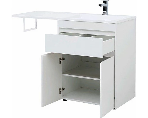 Приобрести Тумба с раковиной Aquanet Токио 130 R 239216 Белая в магазине сантехники Santeh-Crystal.ru