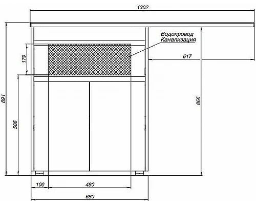 Приобрести Тумба с раковиной Aquanet Токио 130 R 239216 Белая в магазине сантехники Santeh-Crystal.ru