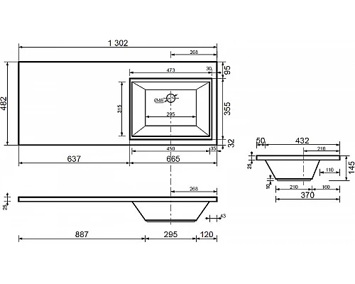Приобрести Тумба с раковиной Aquanet Токио 130 R 239216 Белая в магазине сантехники Santeh-Crystal.ru