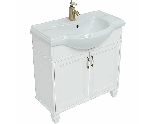 Приобрести Тумба с раковиной Aquanet Валенса New Классик 80 273546 Белая матовая в магазине сантехники Santeh-Crystal.ru