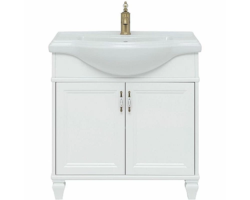 Приобрести Тумба с раковиной Aquanet Валенса New Классик 80 273546 Белая матовая в магазине сантехники Santeh-Crystal.ru