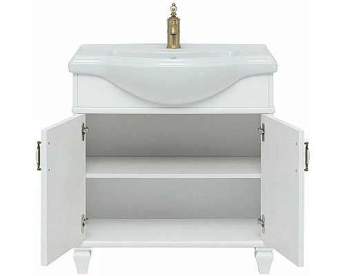 Приобрести Тумба с раковиной Aquanet Валенса New Классик 80 273546 Белая матовая в магазине сантехники Santeh-Crystal.ru