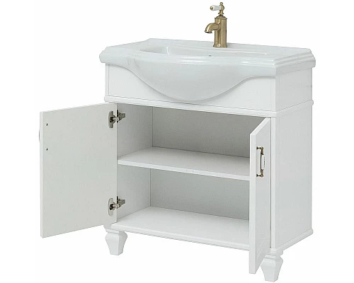 Приобрести Тумба с раковиной Aquanet Валенса New Классик 80 273546 Белая матовая в магазине сантехники Santeh-Crystal.ru