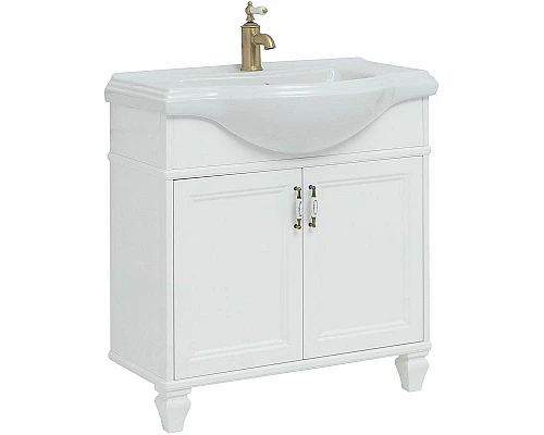 Приобрести Тумба с раковиной Aquanet Валенса New Классик 80 273546 Белая матовая в магазине сантехники Santeh-Crystal.ru