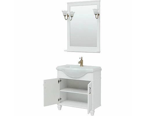 Приобрести Тумба с раковиной Aquanet Валенса New Классик 80 273546 Белая матовая в магазине сантехники Santeh-Crystal.ru