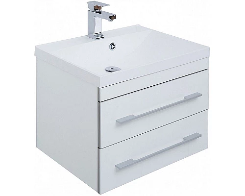 Заказать Тумба с раковиной Aquanet Верона 58 212878 подвесная Белая в магазине сантехники Santeh-Crystal.ru
