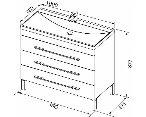 Приобрести Тумба с раковиной Aquanet Верона 100 287663 Белая в магазине сантехники Santeh-Crystal.ru