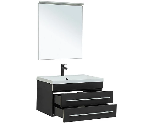 Купить Комплект мебели для ванной Aquanet Верона 75 287638 подвесной Черный матовый в магазине сантехники Santeh-Crystal.ru