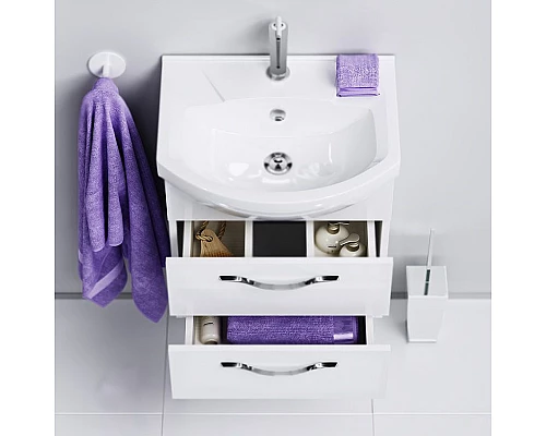 Купить Тумба под раковину Aqwella Аллегро 65 Agr.01.06/2 подвесная Белая в магазине сантехники Santeh-Crystal.ru