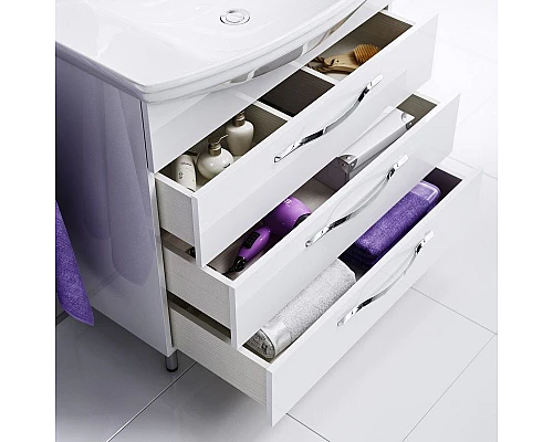 Заказать Тумба под раковину Aqwella Аллегро 75 Agr.01.07/2 подвесная Белая в магазине сантехники Santeh-Crystal.ru