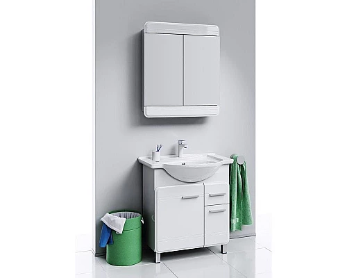 Приобрести Зеркальный шкаф Aqwella Корсика 74 Kor.04.07 Белый в магазине сантехники Santeh-Crystal.ru