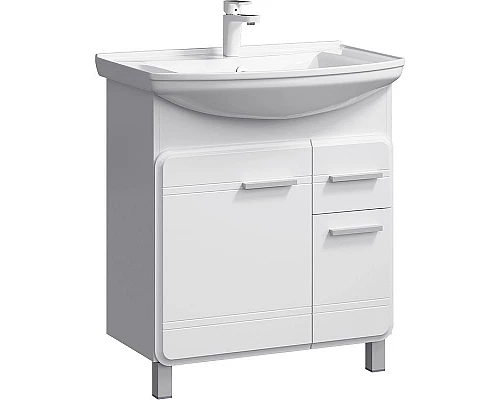 Приобрести Тумба под раковину Aqwella Корсика 75 Т7м KOR0107 Белая в магазине сантехники Santeh-Crystal.ru