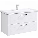 Тумба под раковину Aqwella Манчестер 100 MAN01102 подвесная Белый глянец