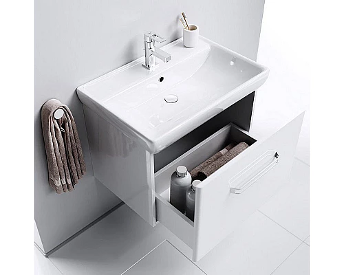 Заказать Тумба под раковину Aqwella Нео 80 NEO01081 подвесная Белая в магазине сантехники Santeh-Crystal.ru