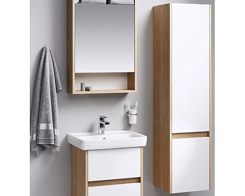 Заказать Шкаф пенал Aqwella Сити 35 SIT0535DB Дуб балтийский Белый в магазине сантехники Santeh-Crystal.ru