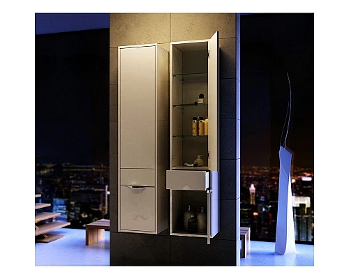 Заказать Шкаф пенал Aqwella 5 Stars Malaga 30 Mal.05.03/R Белый в магазине сантехники Santeh-Crystal.ru