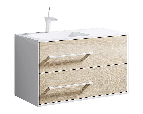 Приобрести Тумба под раковину Aqwella 5 Stars Майами 90 Mai.01.09/L Дуб сонома Белая в магазине сантехники Santeh-Crystal.ru