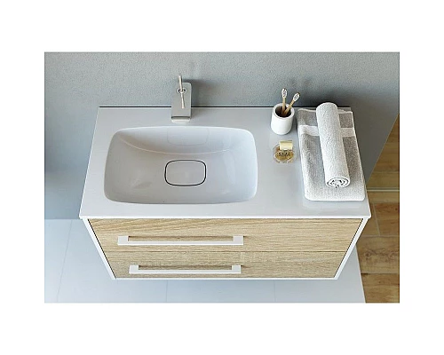 Приобрести Тумба под раковину Aqwella 5 Stars Майами 90 Mai.01.09/L Дуб сонома Белая в магазине сантехники Santeh-Crystal.ru