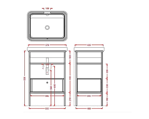 Заказать Консоль под раковину Artceram Fuori 60 ACA056 56 Moka в магазине сантехники Santeh-Crystal.ru