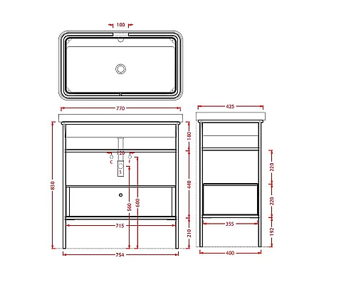 Приобрести Консоль под раковину Artceram Fuori 80 ACA057 56 Moka в магазине сантехники Santeh-Crystal.ru