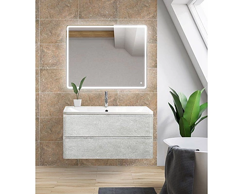 Приобрести Тумба под раковину BelBagno ALBANO-1000-2C-SO-CVG подвесная Cemento Verona Grigio в магазине сантехники Santeh-Crystal.ru