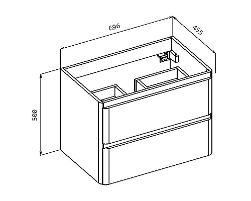 Заказать Тумба под раковину BelBagno 70 ALBANO-700-2C-SO-CVG подвесная Cemento Verona Grigio в магазине сантехники Santeh-Crystal.ru