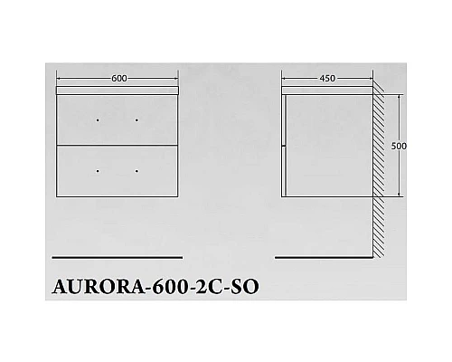 Купить Тумба под раковину BelBagno Aurora 60 AURORA-600-2C-SO-RNN подвесная Rovere Nebrasca Nature в магазине сантехники Santeh-Crystal.ru