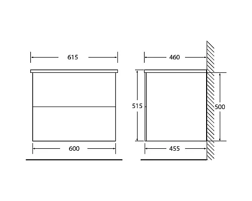 Приобрести Тумба под раковину BelBagno Etna 60 ETNA-600-2C-SO-BL-P подвесная Bianco Lucido в магазине сантехники Santeh-Crystal.ru