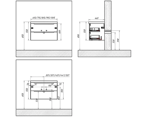 Заказать Тумба под раковину BelBagno Etna 70 ETNA-700-2C-SO-RW-P подвесная Rovere Moro в магазине сантехники Santeh-Crystal.ru