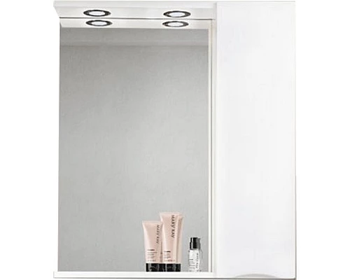 Купить Зеркало со шкафом BelBagno MARINO-SPC-900/750-1A-BL-P-R 90 с подсветкой Bianco Lucido в магазине сантехники Santeh-Crystal.ru