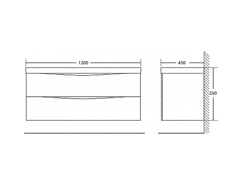 Заказать Тумба под раковину BelBagno Marino 120 MARINO-1200-2C-SO-WO-P подвесная Rovere Bianco в магазине сантехники Santeh-Crystal.ru