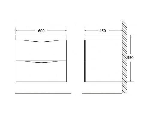Приобрести Тумба под раковину BelBagno Marino 60 MARINO-600-2C-SO-WO-P подвесная Rovere Bianco в магазине сантехники Santeh-Crystal.ru