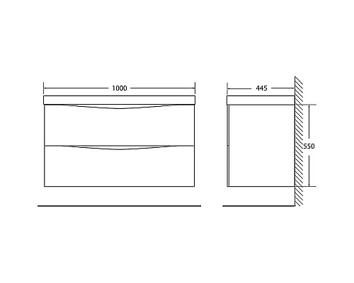 Купить Тумба под раковину BelBagno Marino 100 MARINO-1000-2C-SO-BL-P подвесная Bianco Lucido в магазине сантехники Santeh-Crystal.ru