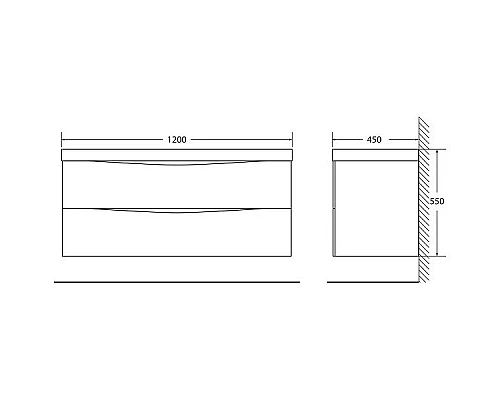 Купить Тумба под раковину BelBagno Marino 120 MARINO-1200-2C-SO-BO-P подвесная Bianco Opaco в магазине сантехники Santeh-Crystal.ru