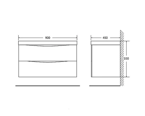 Приобрести Тумба под раковину BelBagno Marino 90 MARINO-900-2C-SO-RN-P подвесная Rovere Nature в магазине сантехники Santeh-Crystal.ru