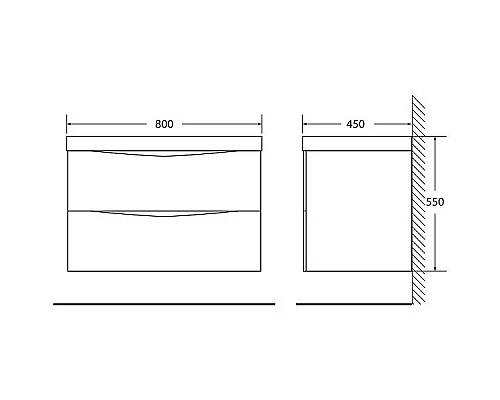 Купить Тумба под раковину BelBagno Marino 80 MARINO-800-2C-SO-RCA-P подвесная Rovere Cioccolato Amaro в магазине сантехники Santeh-Crystal.ru