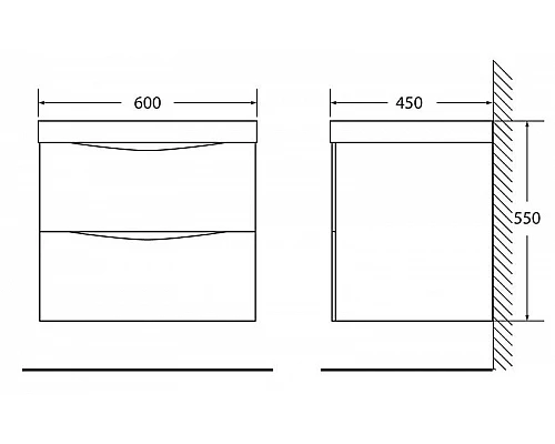 Заказать Тумба под раковину BelBagno Marino 60 MARINO-600-2C-SO-RN-P подвесная Rovere Nature в магазине сантехники Santeh-Crystal.ru
