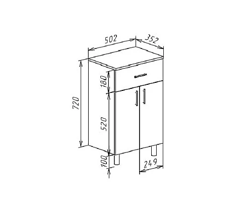 Купить Тумба Bellezza 50 Белая в магазине сантехники Santeh-Crystal.ru