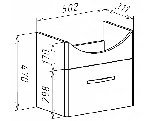 Купить Тумба под раковину Bellezza Анкона 55 4639608090012 подвесная Белая в магазине сантехники Santeh-Crystal.ru