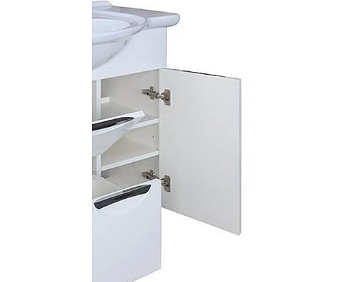 Приобрести Тумба под раковину Bellezza Глория 85 4638514100013 с бельевой корзиной Белая в магазине сантехники Santeh-Crystal.ru