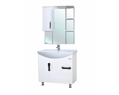 Приобрести Зеркало со шкафом Bellezza Лагуна 75 4612112001019 с подсветкой R Белое в магазине сантехники Santeh-Crystal.ru