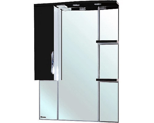 Купить Зеркало со шкафом Bellezza Лагуна 75 L 4612112002047 с подсветкой L Черное Белое в магазине сантехники Santeh-Crystal.ru