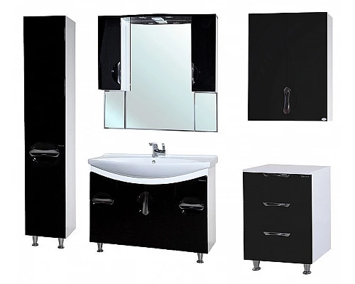 Заказать Тумба Bellezza Лагуна 60 4632109140040 Черная Белая в магазине сантехники Santeh-Crystal.ru