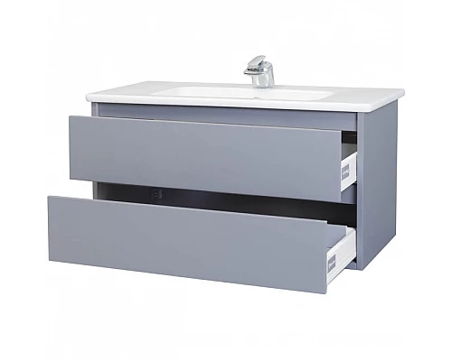 Купить Тумба под раковину Bellezza Лоренцо 100 4639117270363 подвесная Серебро в магазине сантехники Santeh-Crystal.ru