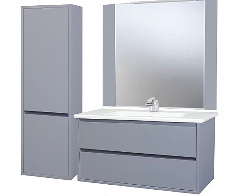 Купить Тумба под раковину Bellezza Лоренцо 100 4639117270363 подвесная Серебро в магазине сантехники Santeh-Crystal.ru