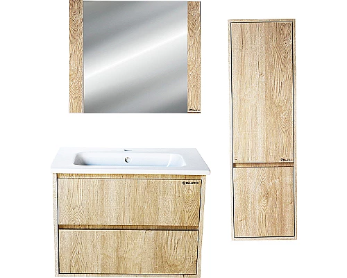 Купить Тумба под раковину Bellezza Лоренцо 80 4639113270473 подвесная Дуб светлый в магазине сантехники Santeh-Crystal.ru