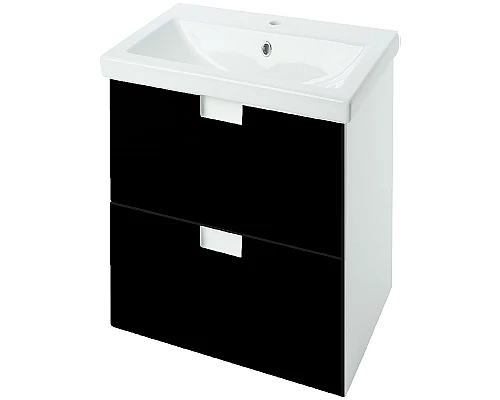 Приобрести Тумба под раковину Bellezza Пегас 50 4630406180042 подвесная Черная Белая в магазине сантехники Santeh-Crystal.ru