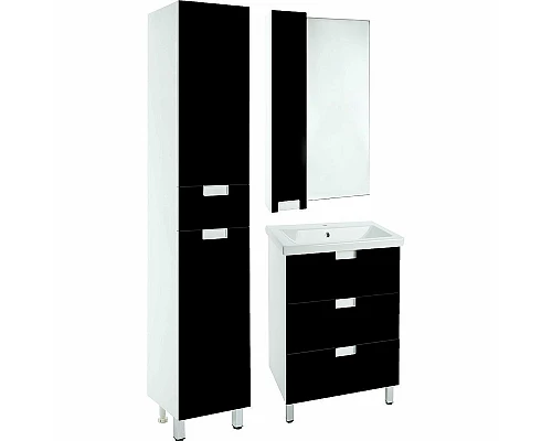 Заказать Тумба под раковину Bellezza Пегас 50 4630406140046 Черная Белая в магазине сантехники Santeh-Crystal.ru